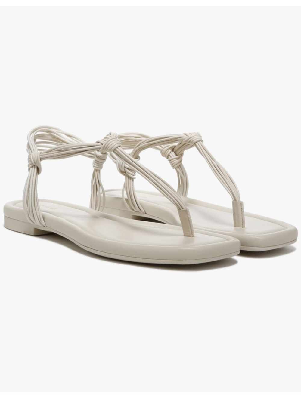 VINCE ✨ Deja Leather Knotted Strap Cream Flat Sandals